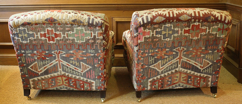 Turkish Kilim Pair of Lansdown Chairs